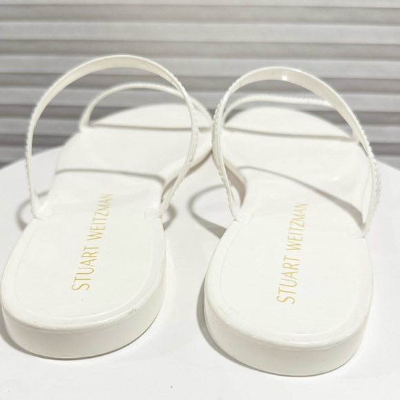 🌹STUART WEITZMAN 🌹 Sawyer Rubber White Sandals Size: 12 - Picture 7 of 10